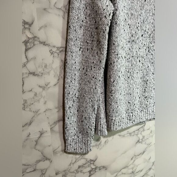 CLUB MONACO White Black Gray Speckled Wool Blend Knit Chiffon Insert Sweater XS - Picture 5 of 9